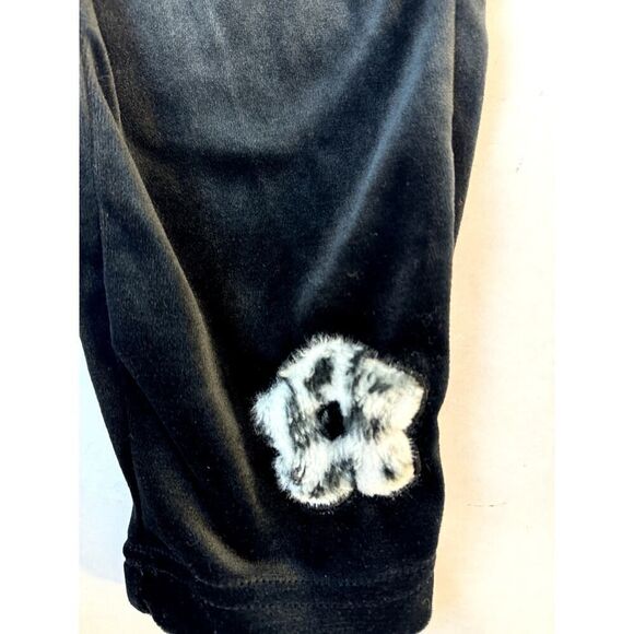 Vintage URit Y2K 2002 Crush Velvet Pants Set Floral Leopard - Girls Size 6 - Picture 10 of 12